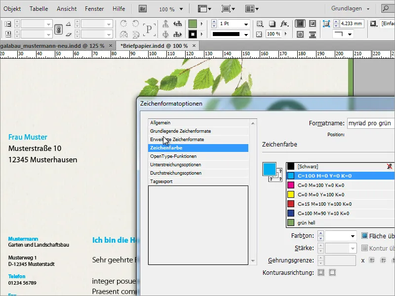 Briefpapier klassisch/modern und verspielt in Adobe InDesign gestalten