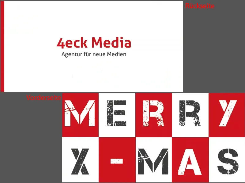 Weihnachtliche Grußkarte an Businesskunden in InDesign