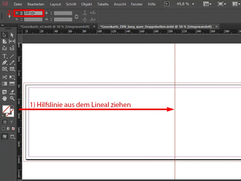 Weihnachtliche Grußkarte an Businesskunden in InDesign