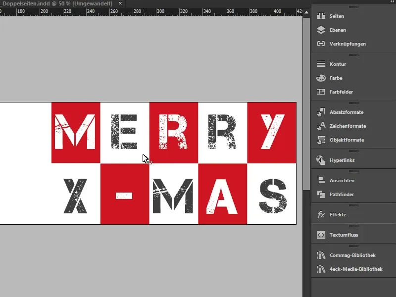 Weihnachtliche Grußkarte an Businesskunden in InDesign