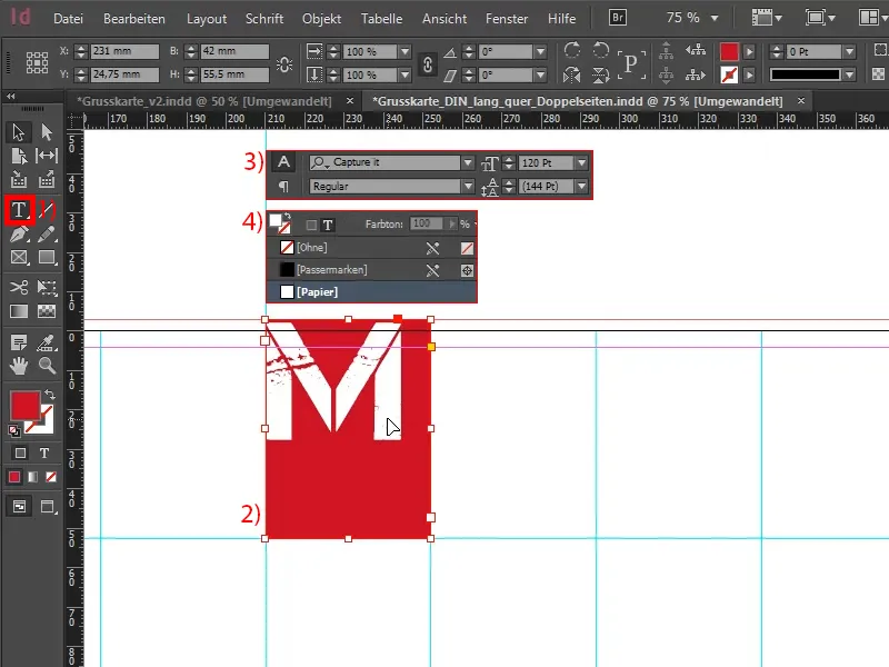 Weihnachtliche Grußkarte an Businesskunden in InDesign