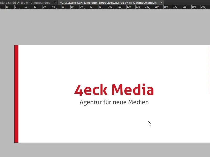 Weihnachtliche Grußkarte an Businesskunden in InDesign