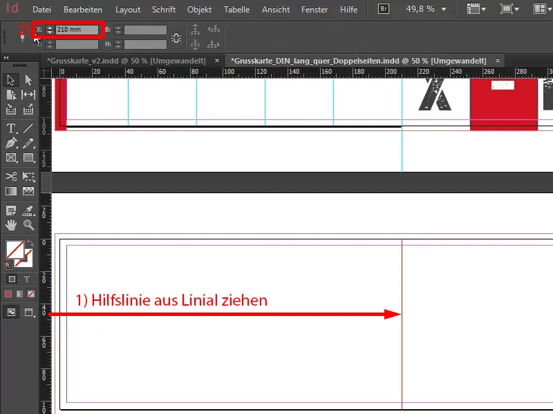 Weihnachtliche Grußkarte an Businesskunden in InDesign