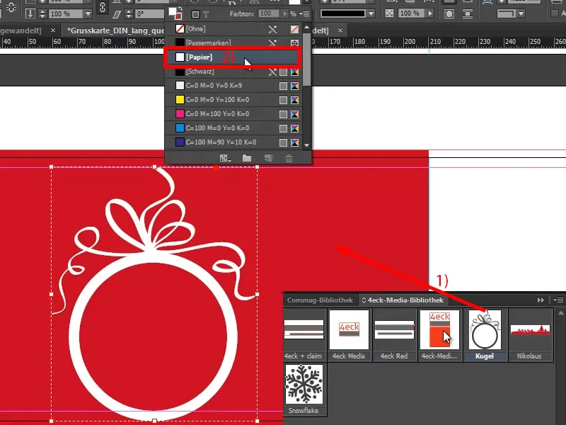 Weihnachtliche Grußkarte an Businesskunden in InDesign