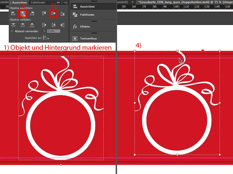 Weihnachtliche Grußkarte an Businesskunden in InDesign