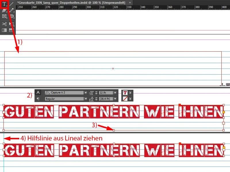 Weihnachtliche Grußkarte an Businesskunden in InDesign