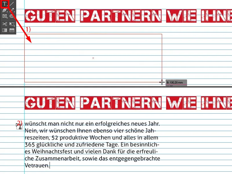 Weihnachtliche Grußkarte an Businesskunden in InDesign