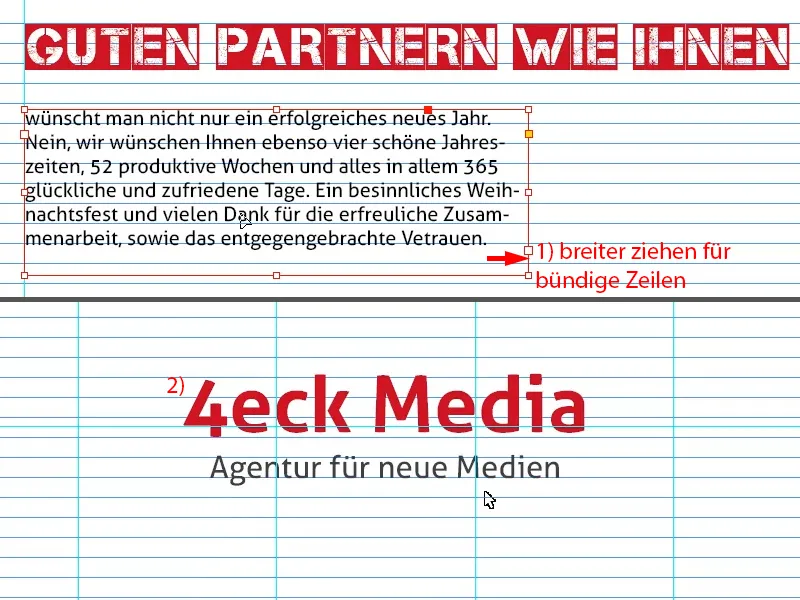 Weihnachtliche Grußkarte an Businesskunden in InDesign