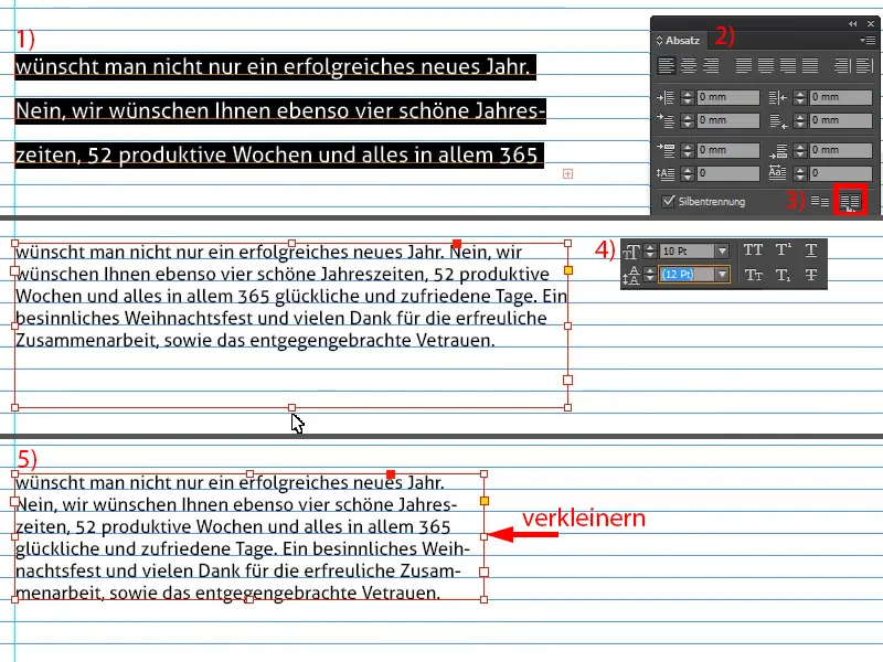 Weihnachtliche Grußkarte an Businesskunden in InDesign
