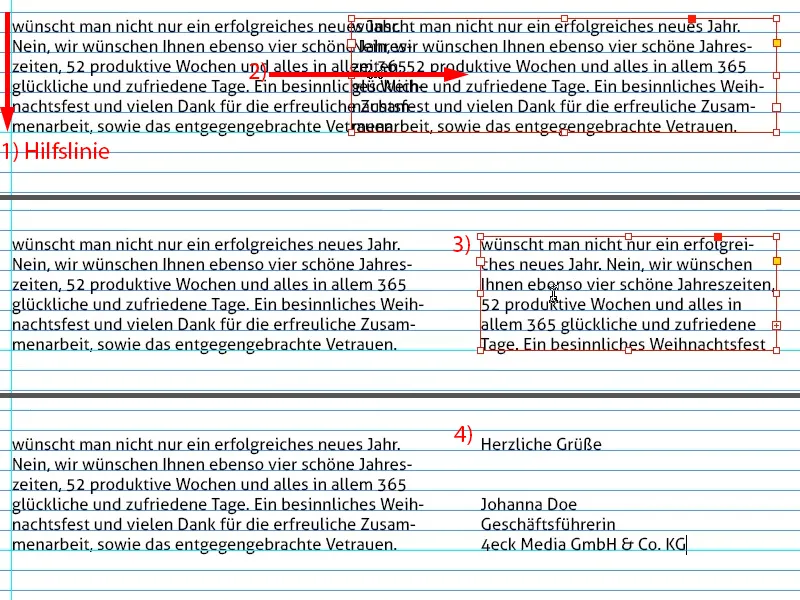 Weihnachtliche Grußkarte an Businesskunden in InDesign