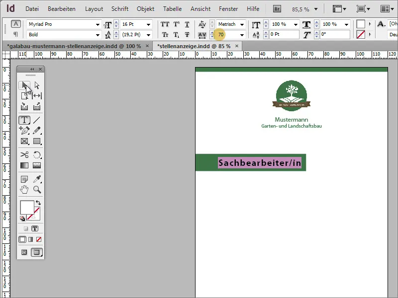 Stellenanzeige in Adobe InDesign gestalten
