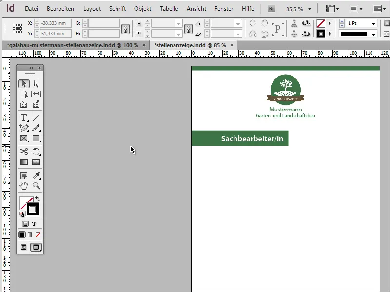 Stellenanzeige in Adobe InDesign gestalten