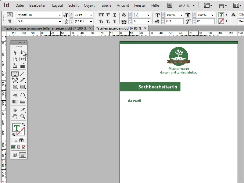 Stellenanzeige in Adobe InDesign gestalten