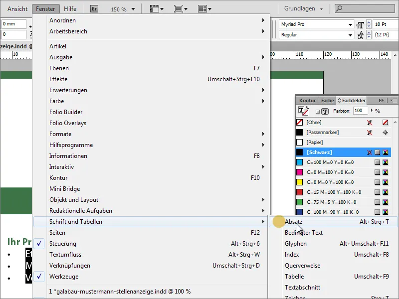 Stellenanzeige in Adobe InDesign gestalten