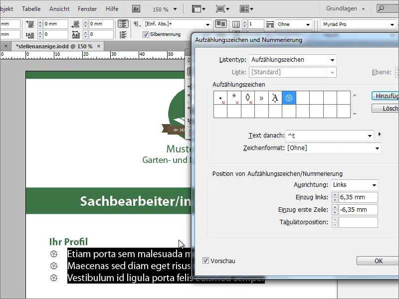Stellenanzeige in Adobe InDesign gestalten