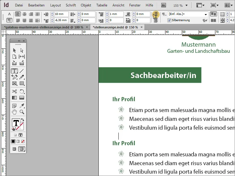 Stellenanzeige in Adobe InDesign gestalten