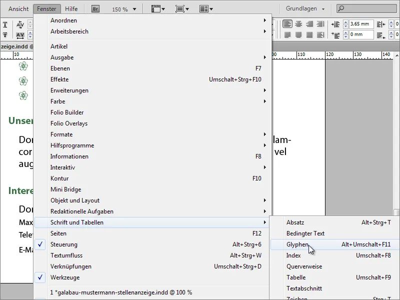 Stellenanzeige in Adobe InDesign gestalten