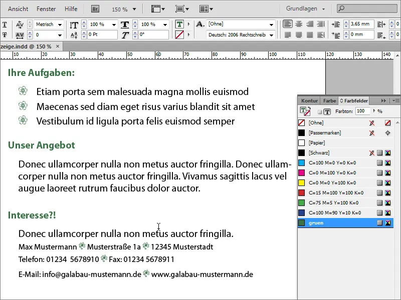 Stellenanzeige in Adobe InDesign gestalten