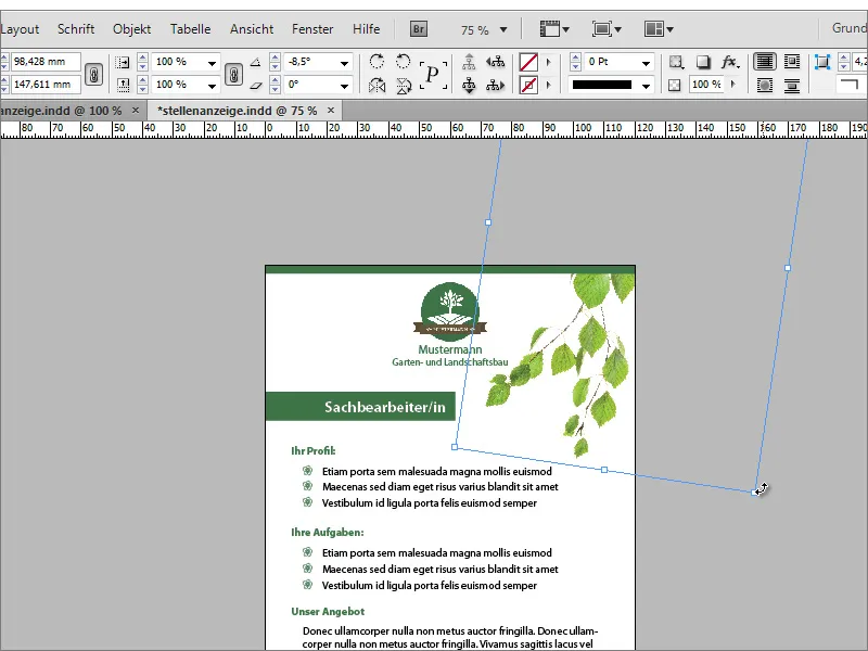 Stellenanzeige in Adobe InDesign gestalten