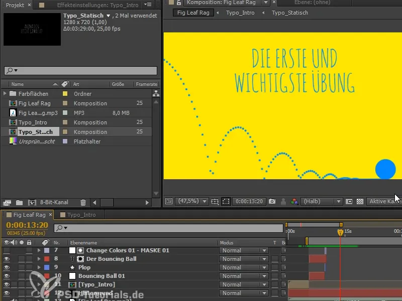 Animation leicht gemacht: Kippender Ball - Überlagerung von Animationen
