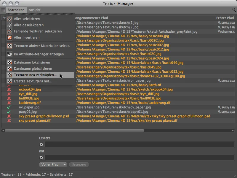 Neu in Release 15 - Textur-Manager