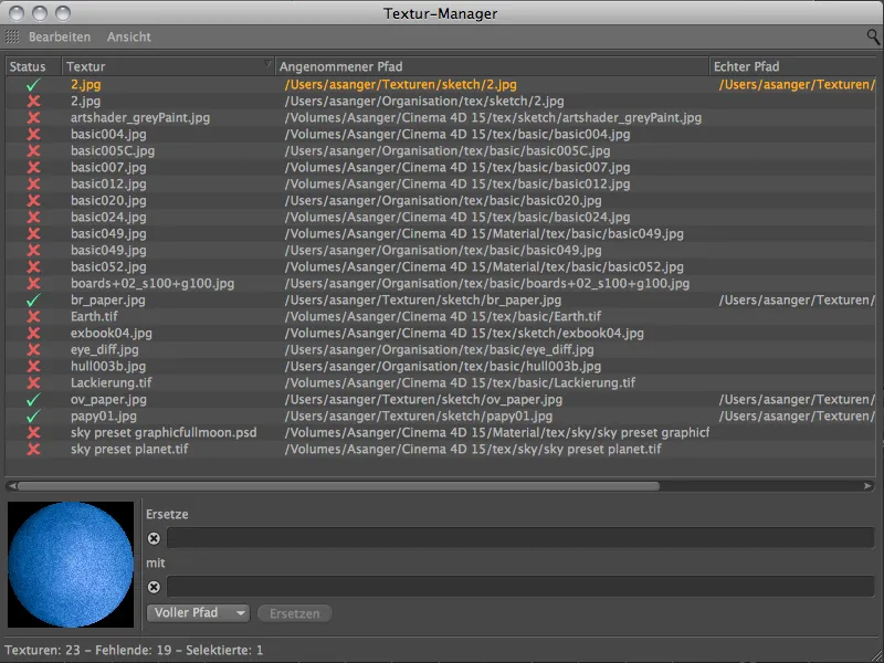 Neu in Release 15 - Textur-Manager