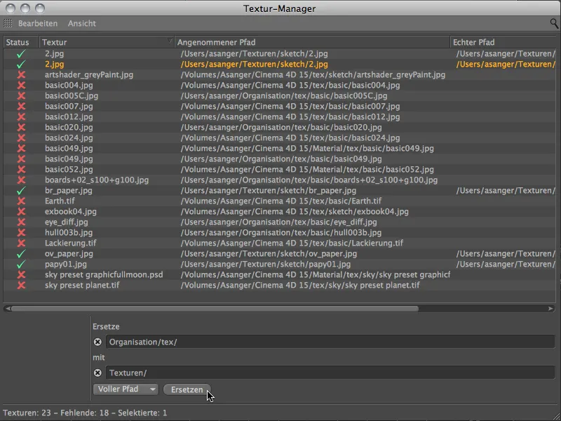 Neu in Release 15 - Textur-Manager