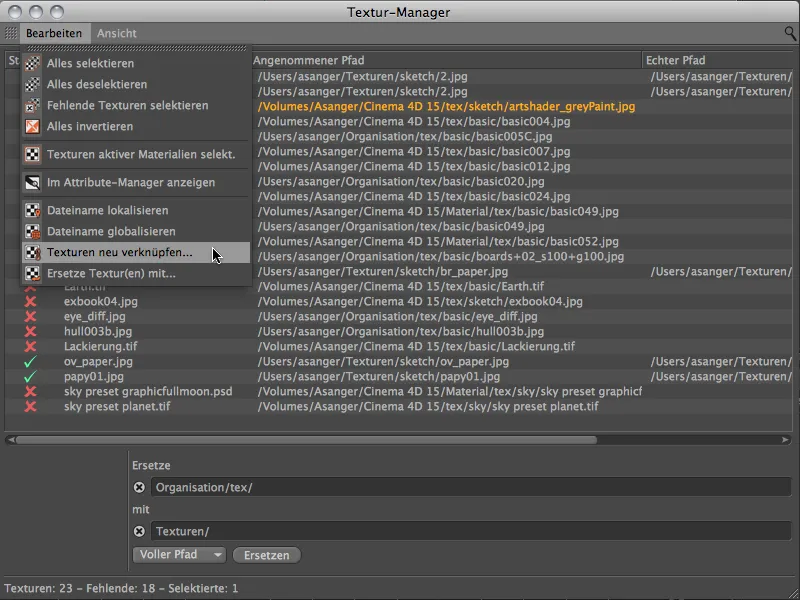 Neu in Release 15 - Textur-Manager