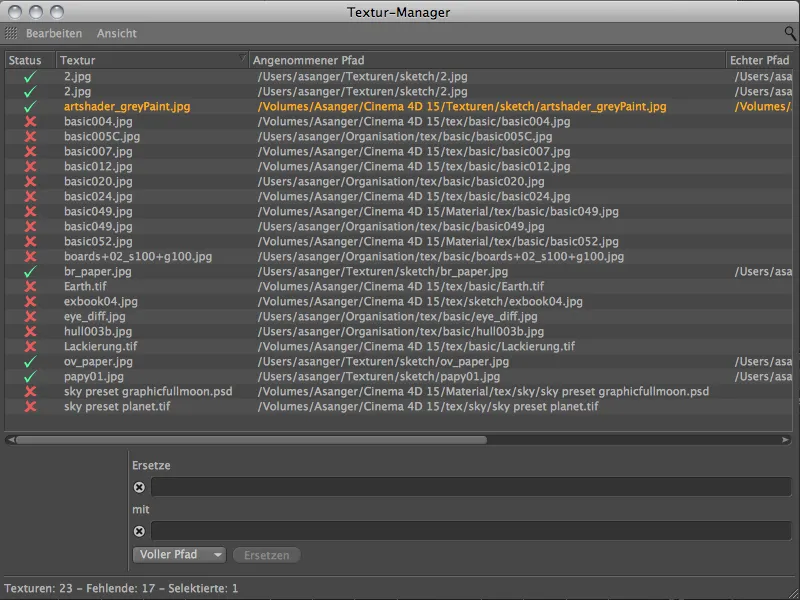 Neu in Release 15 - Textur-Manager