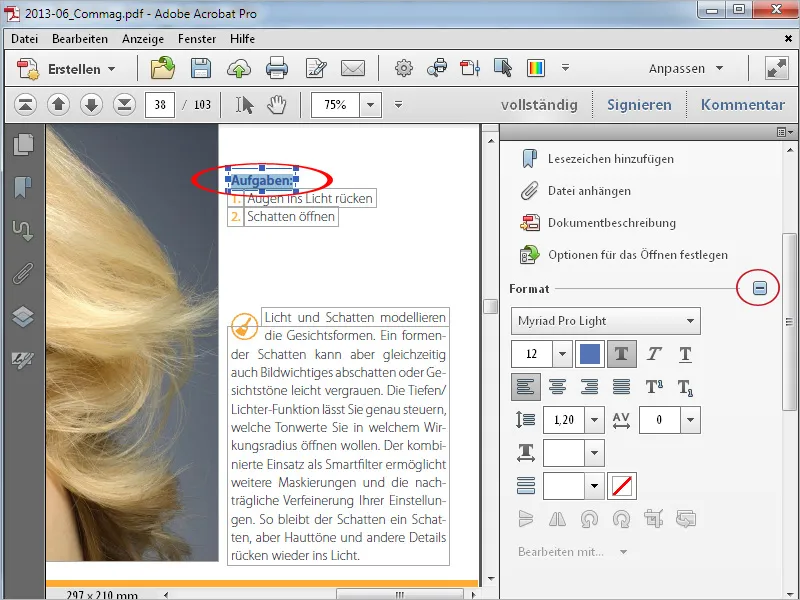 Texte und Objekte bearbeiten mit Acrobat Texte und Objekte bearbeiten mit Acrobat