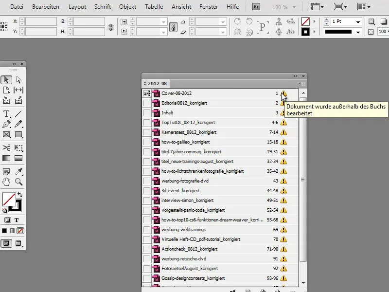 Tipps &amp; Tricks zu Adobe InDesign: Verloren gegangene Buchdateien schnell wiederfinden