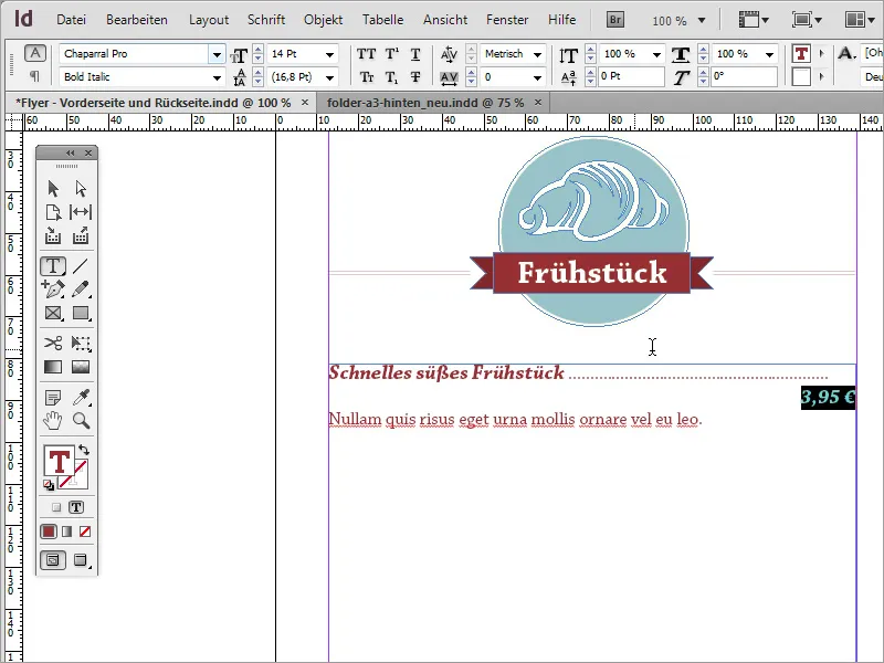 Professionelle Speisekarte in Adobe InDesign gestalten - Teil 4