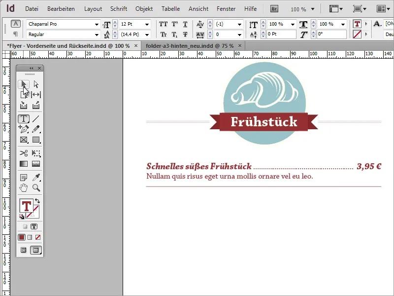 Professionelle Speisekarte in Adobe InDesign gestalten - Teil 4