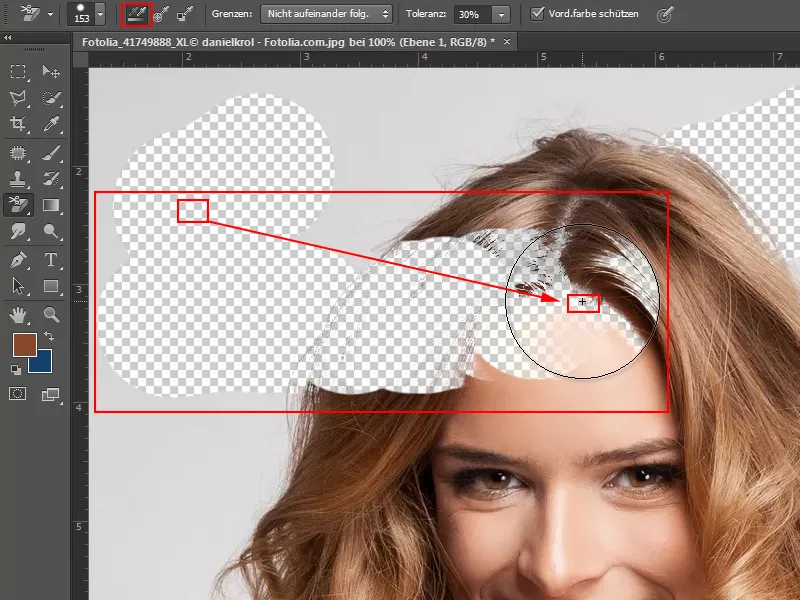 Haare und Personen freistellen kann so einfach sein - mit dem Hintergrund-Radiergummi-Werkzeug