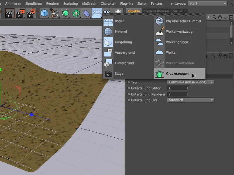 Neu in Release 15 - Grasflächen mit Architekturgras
