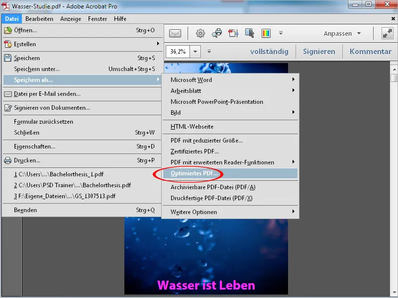 Standard-Aktionen in Acrobat Standard-Aktionen in Acrobat