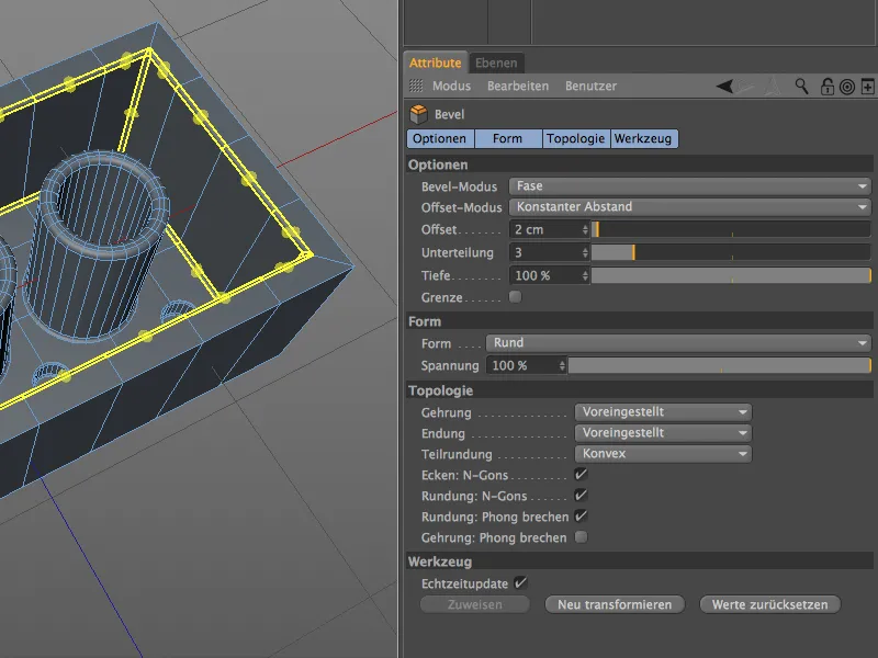 Neu in Release 15 - Modelling mit dem neuen Bevel-Werkzeug