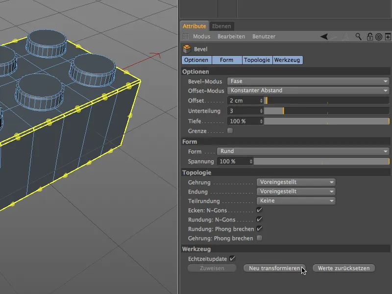 Neu in Release 15 - Modelling mit dem neuen Bevel-Werkzeug