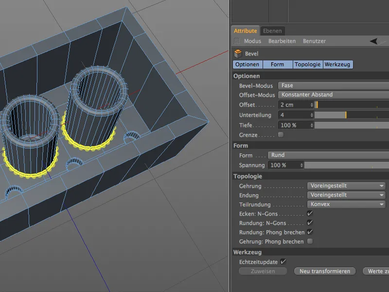 Neu in Release 15 - Modelling mit dem neuen Bevel-Werkzeug