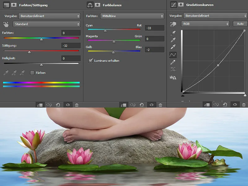Werbeplakat Lotus Tea - Teil 04 - Composing-Objekte einfügen und an die Umgebung anpassen
