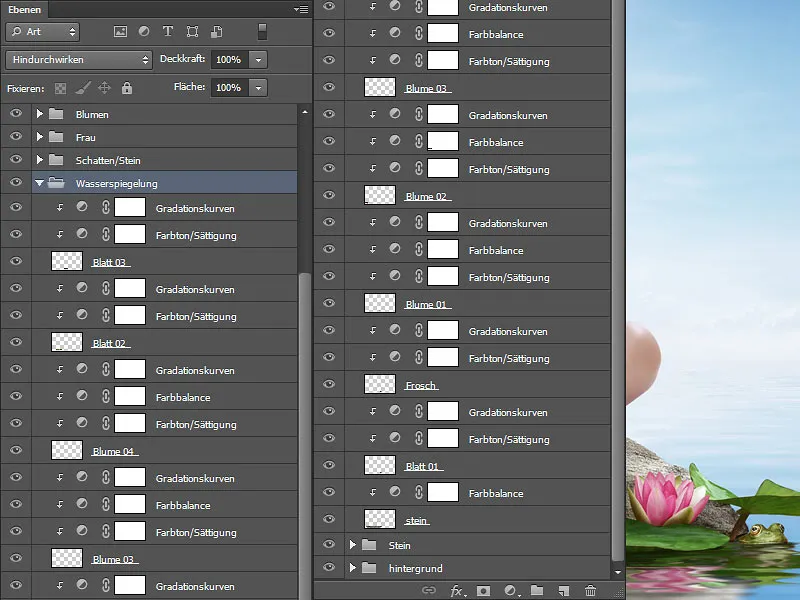 Werbeplakat Lotus Tea - Teil 04 - Composing-Objekte einfügen und an die Umgebung anpassen