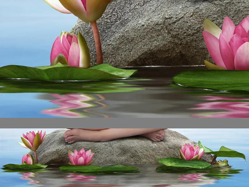 Werbeplakat Lotus Tea - Teil 04 - Composing-Objekte einfügen und an die Umgebung anpassen