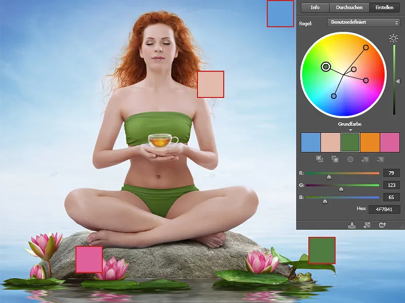 Werbeplakat Lotus Tea - Teil 04 - Composing-Objekte einfügen und an die Umgebung anpassen