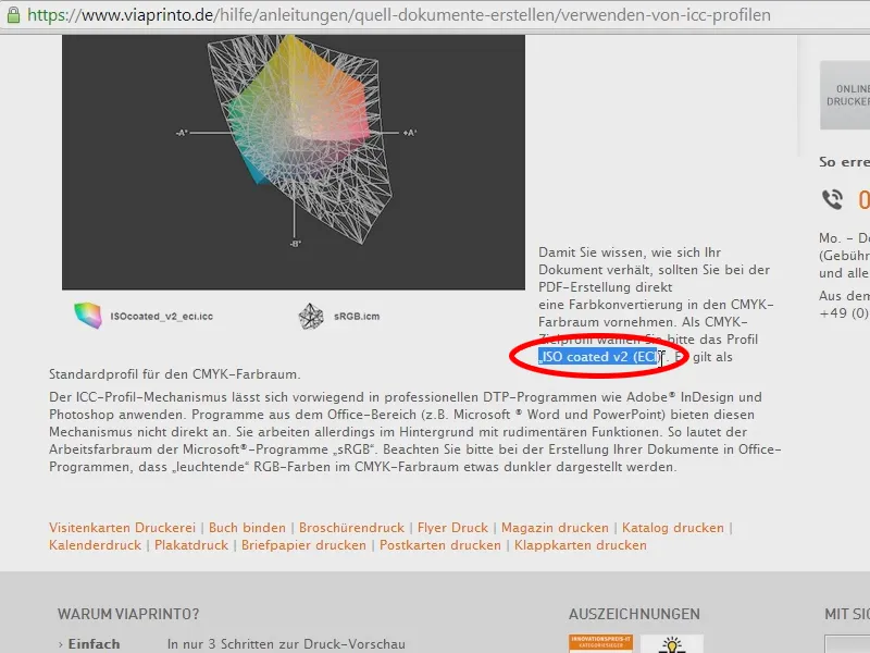 Fehlende Farbprofile herunterladen und installieren