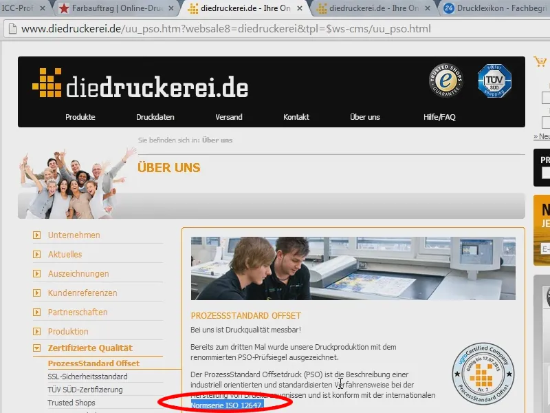 Fehlende Farbprofile herunterladen und installieren