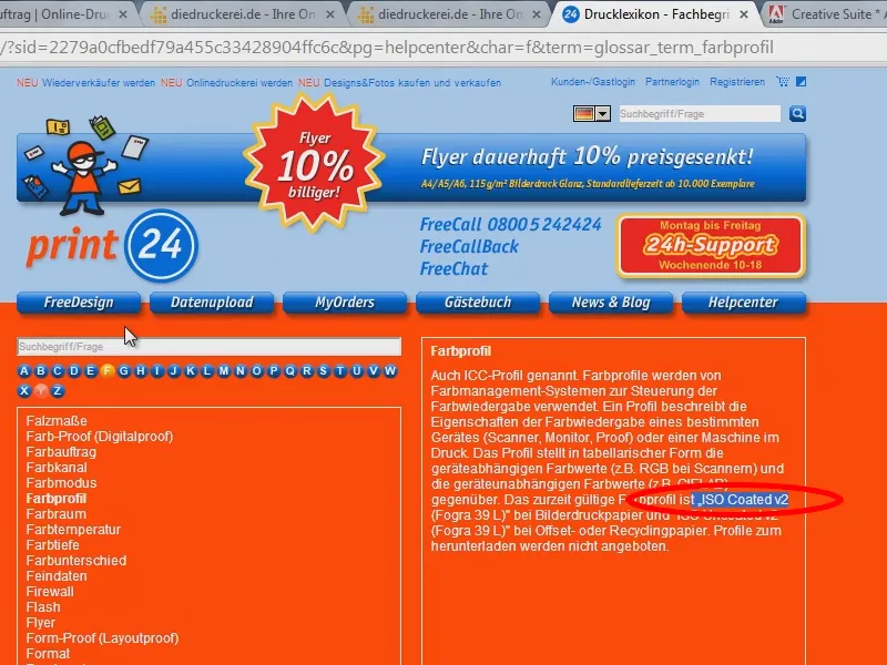 Fehlende Farbprofile herunterladen und installieren
