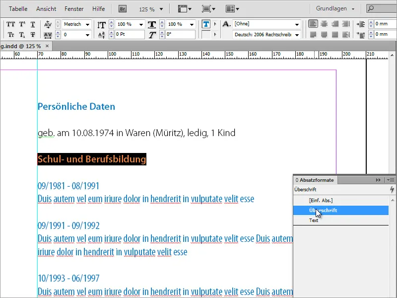 Professionelles Bewerbungsdesign gestalten: der minimalistische Stil