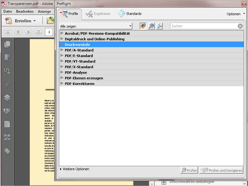 Preflight-Profile in Acrobat - Überblick Preflight-Profile in Acrobat - Überblick