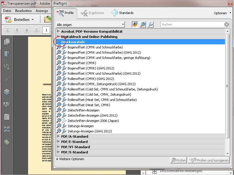 Preflight-Profile in Acrobat - Überblick