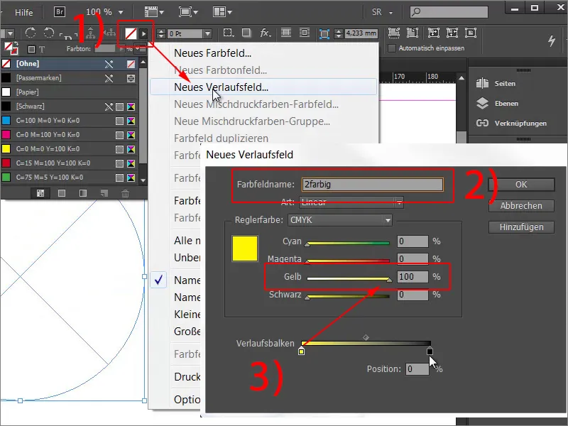 Mehrfarbige Farbfelder in InDesign